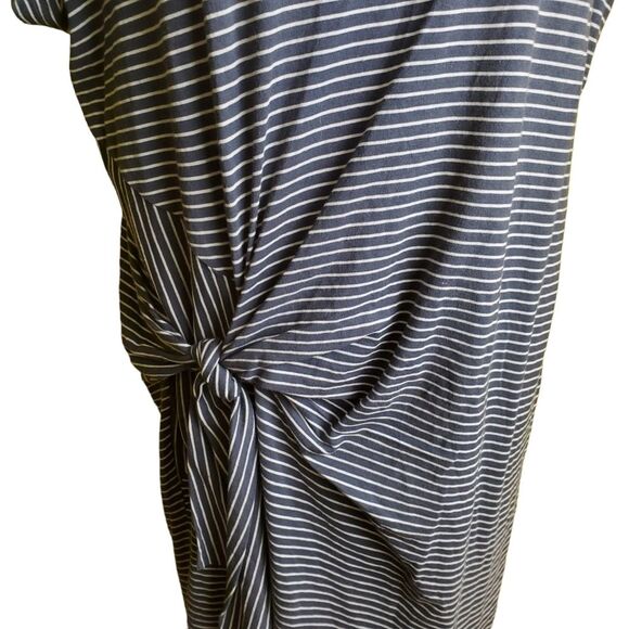 Vince Striped Knot Detail T-Shirt Dress Size Large - Picture 4 of 11